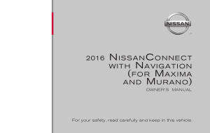 2016 Nissan MAXIMA Connect Navigation Manual